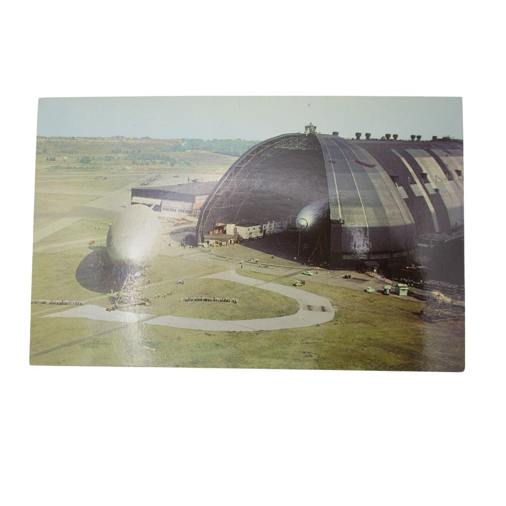 Vintage Goodyear Air-Dock Postcard Akron Ohio Largest‎ Building No Supports